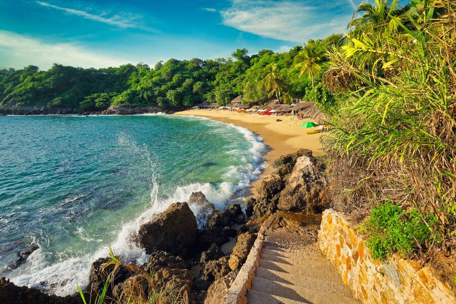 Scorcio di Playa Carrizalillo a Puerto Escondido