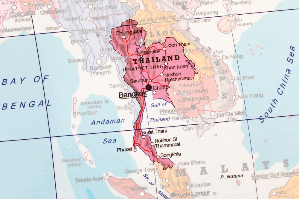 carta geografica thailandia