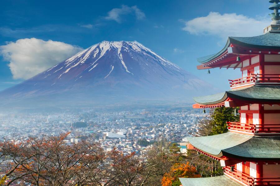 Il Monte Fuji innevato